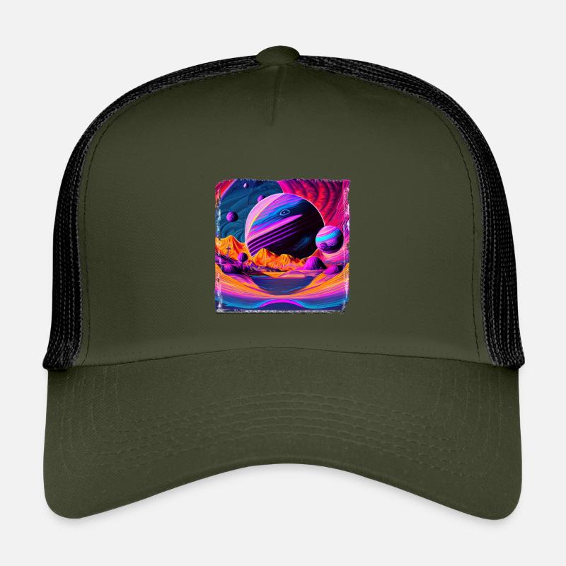 Neon Planet Landscape Kids’ Trucker Cap