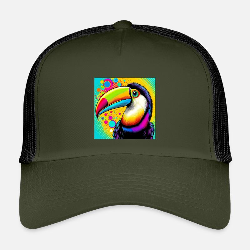 Tukan Pop Art - Kinder Trucker-Cap - Olive/Schwarz