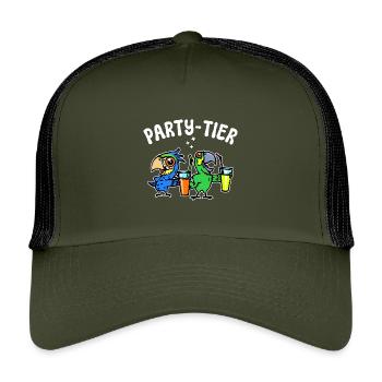 Parrot Statement Animal Lover Pet Bird - Kids’ Trucker Cap - olive/black - Front