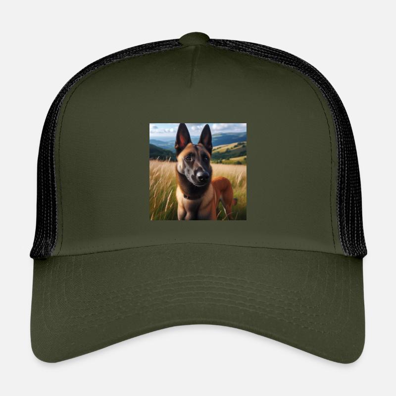 Belgischer Malinois - Kinder Trucker-Cap - Olive/Schwarz