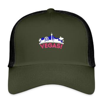 Poker Casino Royal Flush Jeu de cartes Vegas Jeux d’argent - Casquette trucker enfant - olive/noir - Devant