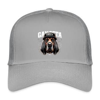 Bloodhound Gangsta Gangster Hund Geschenk - Kinder Trucker-Cap - Hellgrau - Vorne
