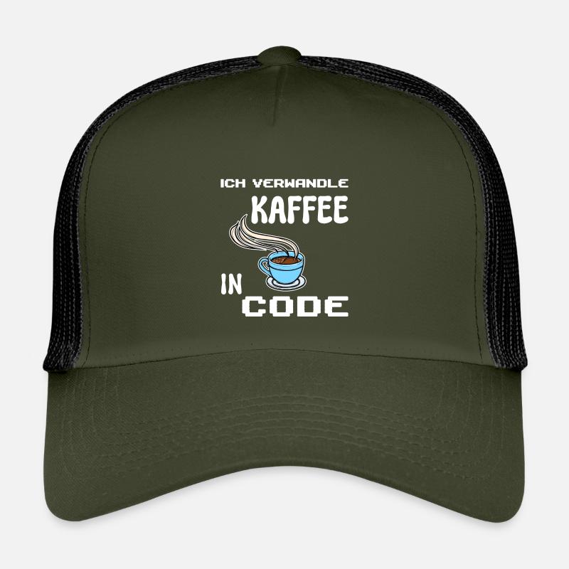Developer Computerfreak Statement Coden Skripting - Kinder Trucker-Cap - Olive/Schwarz