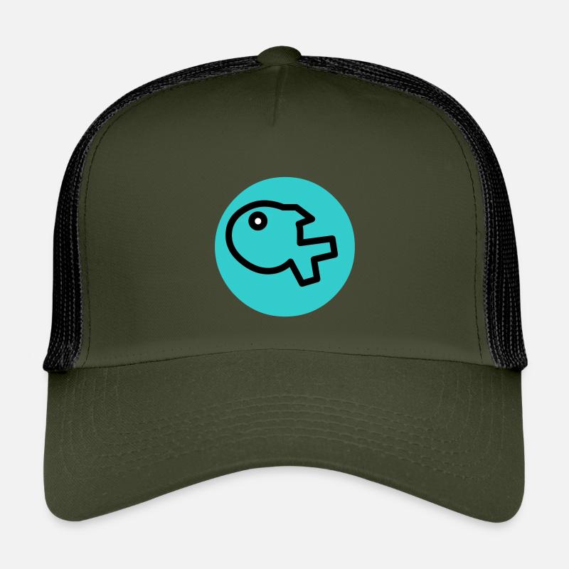 little fish - Kids’ Trucker Cap - olive/black