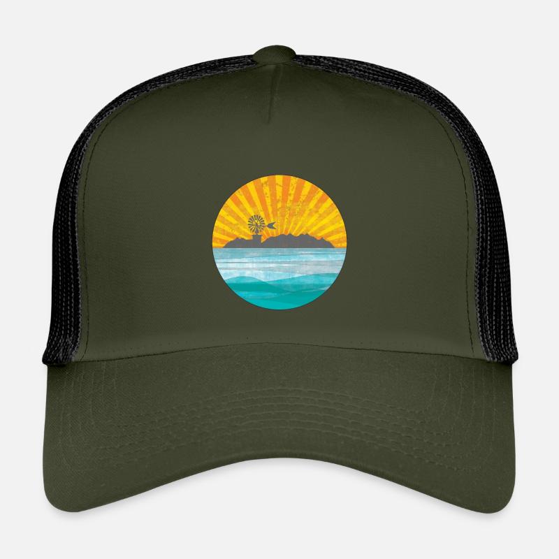 Coucher de soleil sur le paysage côtier Casquette trucker enfant
