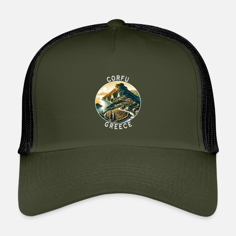 Design de l'île de Corfou en Grèce Casquette trucker enfant