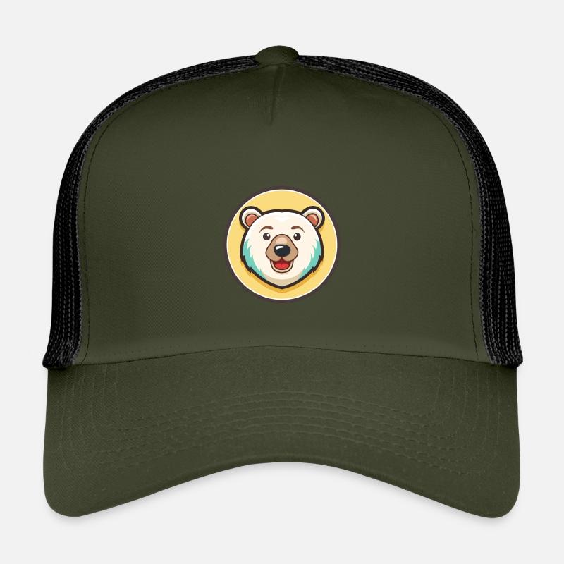 Eisbär Kawaii Cartoon Figur Tier Gesicht Kinder Trucker-Cap