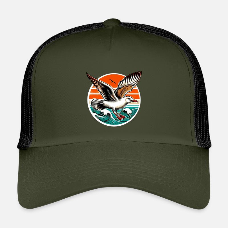 Möwe - Kinder Trucker-Cap - Olive/Schwarz