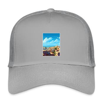 Fes Marokko Reise Poster Souvenir Postkarte Farbe - Kinder Trucker-Cap - Hellgrau - Vorne