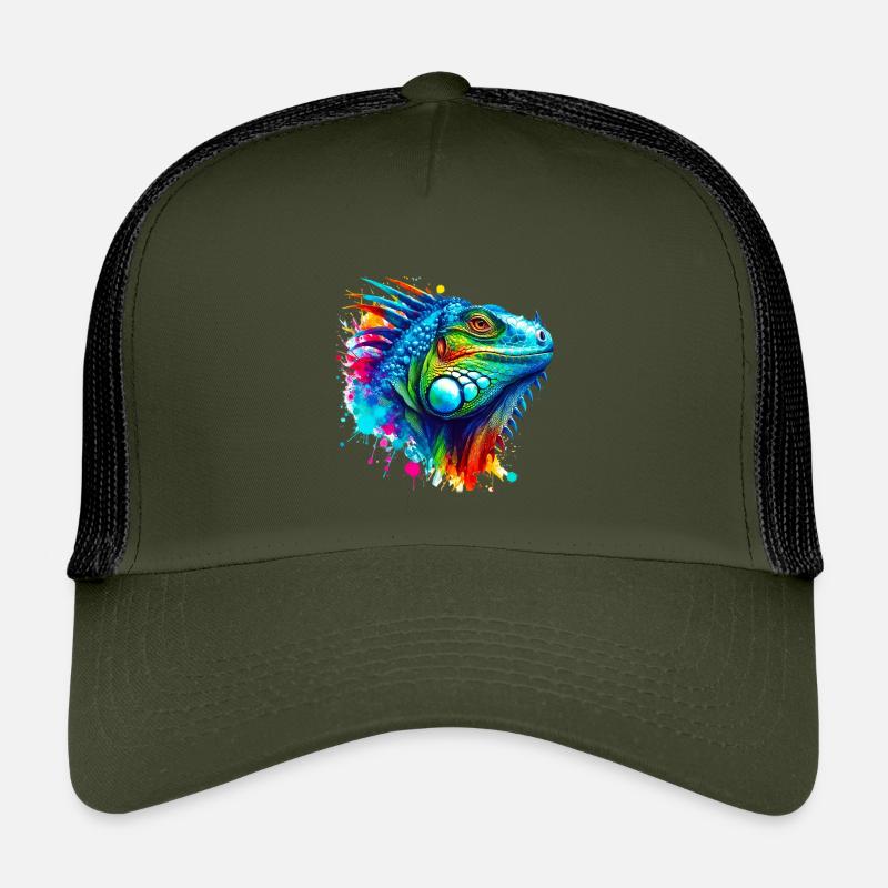 Leguan - Kinder Trucker-Cap - Olive/Schwarz
