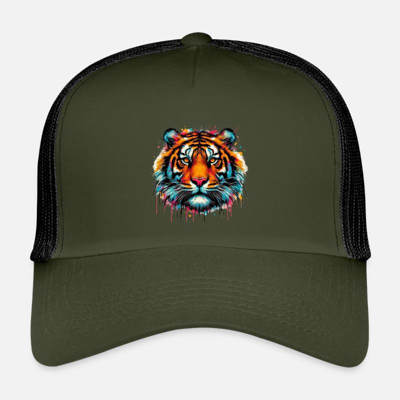 Tiger - Kinder Trucker-Cap - Olive/Schwarz