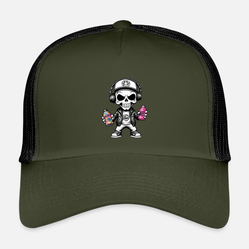 Graffiti Sprayer - Kinder Trucker-Cap - Olive/Schwarz
