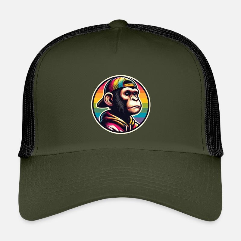 Casquette à capuche Monkey Arc-en-ciel Casquette trucker enfant