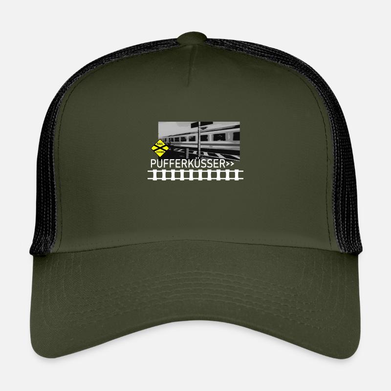 PUFFERKÜSSER - Kinder Trucker-Cap - Olive/Schwarz