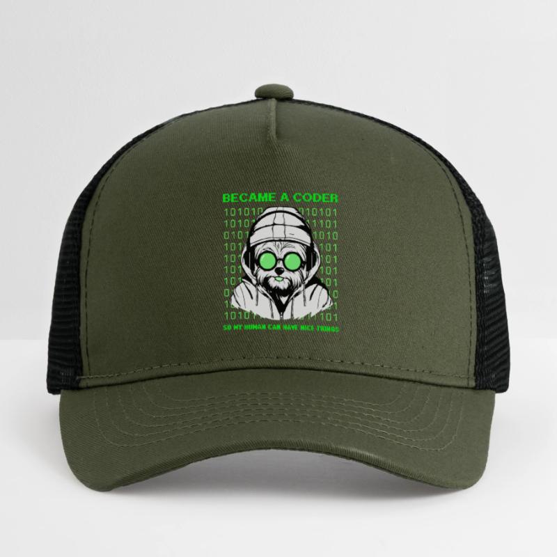 Became a Coder – Hacker Dog Binary Look Kids’ Trucker Cap