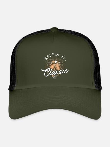 Keepin’ It Classic – Retro Motorroller - Kinder Trucker-Cap - Olive/Schwarz