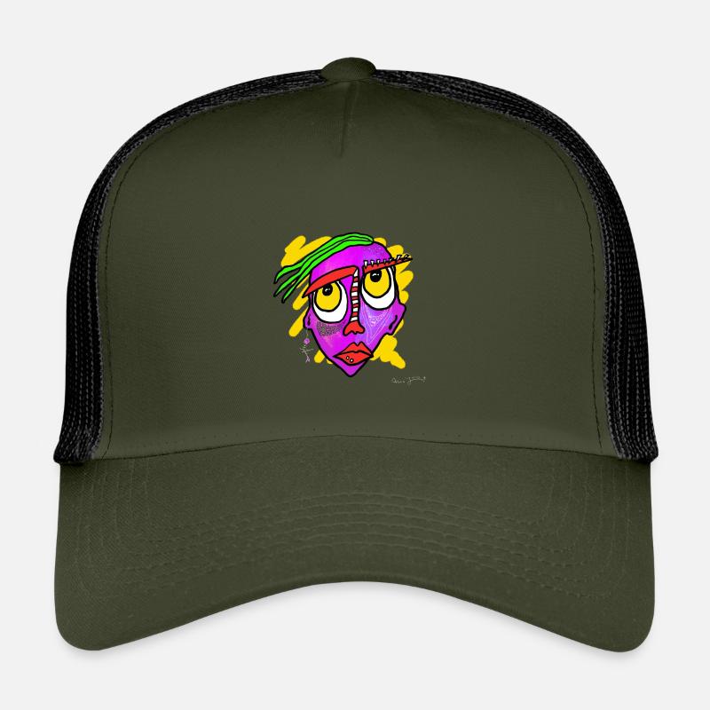 Buntes Surreal-Gesicht Kunstwerk Kinder Trucker-Cap