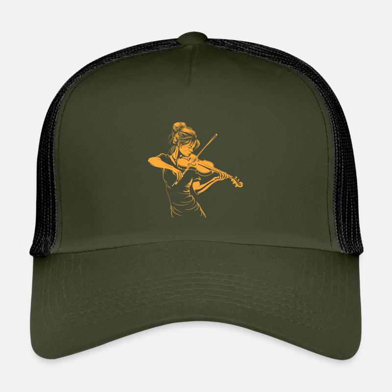 Geigenmädchen Grafik - Kinder Trucker-Cap - Olive/Schwarz
