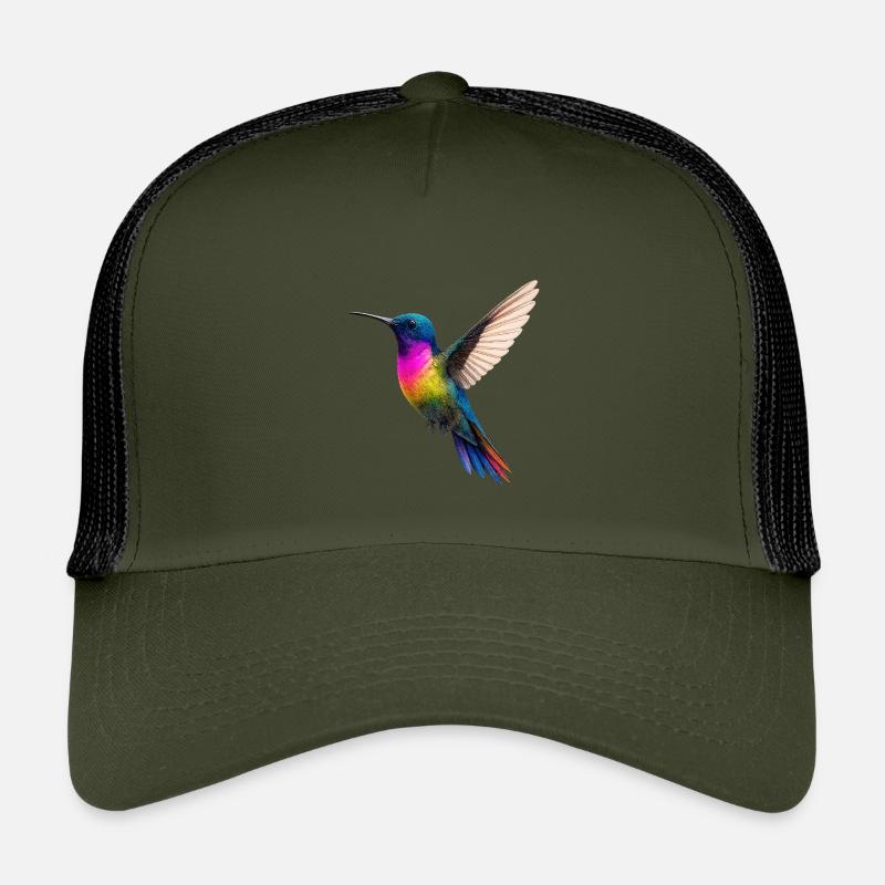 Vibrant Rainbow Hummingbird Design Kids’ Trucker Cap