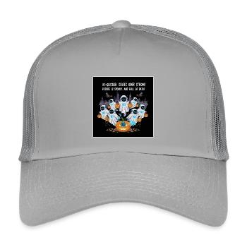 AI Ghosts : Trick or Stream ! - Casquette trucker enfant - gris clair - Devant