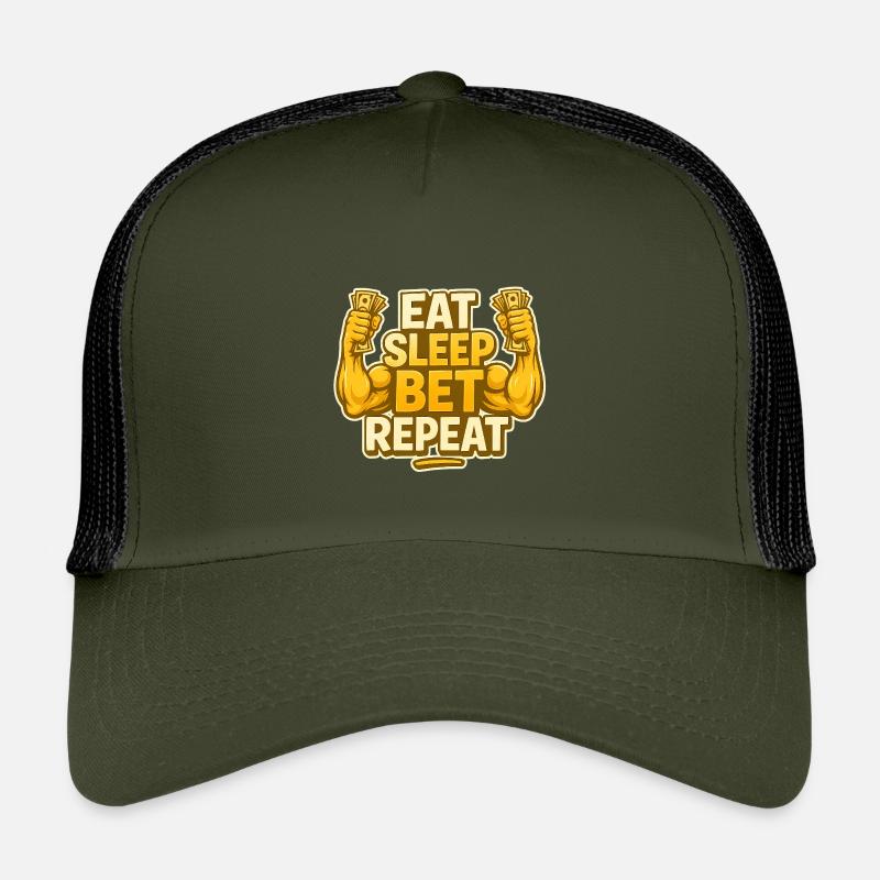 Manger dormir pari répéter - Casquette trucker enfant - olive/noir