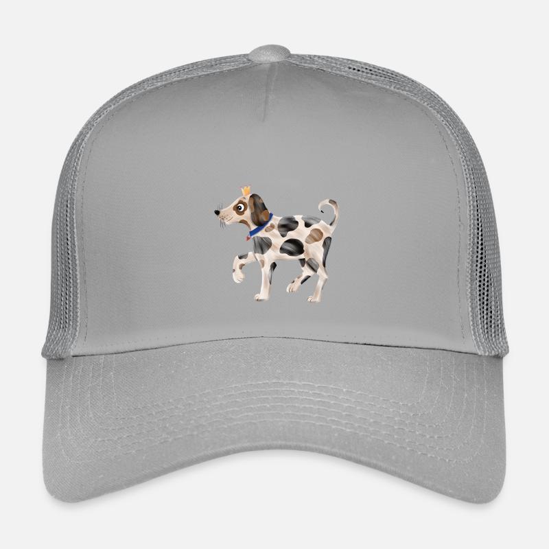 Drôle de chien avec une fourrure tachetée et une couronne Casquette trucker enfant