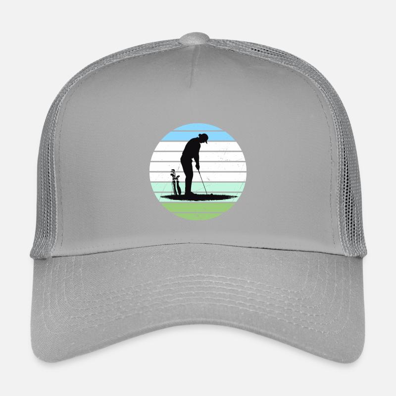 Golf silhouette in pastel circle Kids’ Trucker Cap