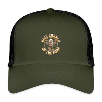Sanctifiés soient tes gains - Funny Jesus Gym Meme - Casquette trucker enfant - olive/noir - Devant