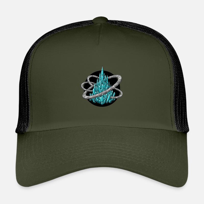 AzurTürkis Kristall-Orbit - Kinder Trucker-Cap - Olive/Schwarz