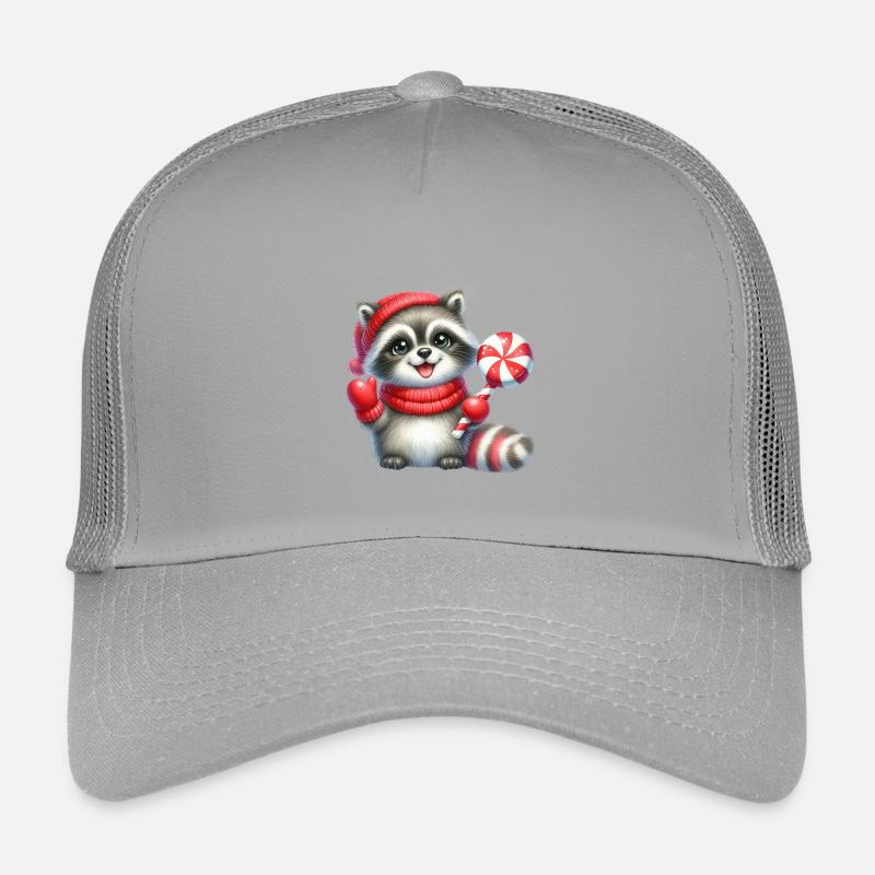 Raton laveur douillet avec canne d’orge d’orge Casquette trucker enfant