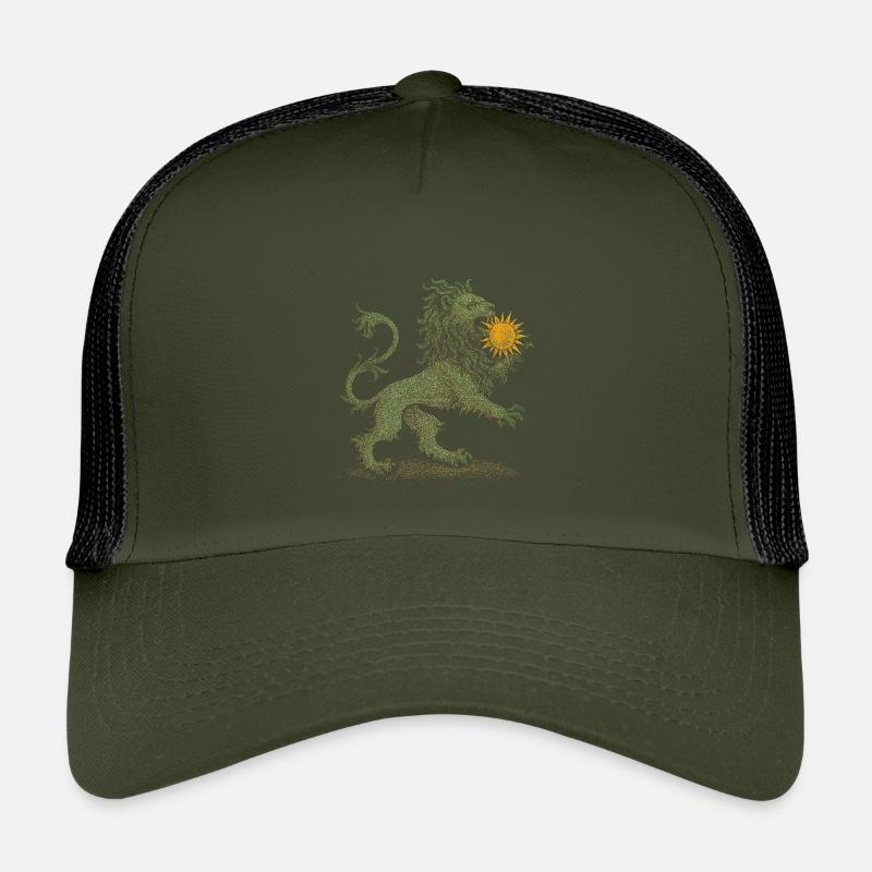 Grüner Löwe - Kinder Trucker-Cap - Olive/Schwarz