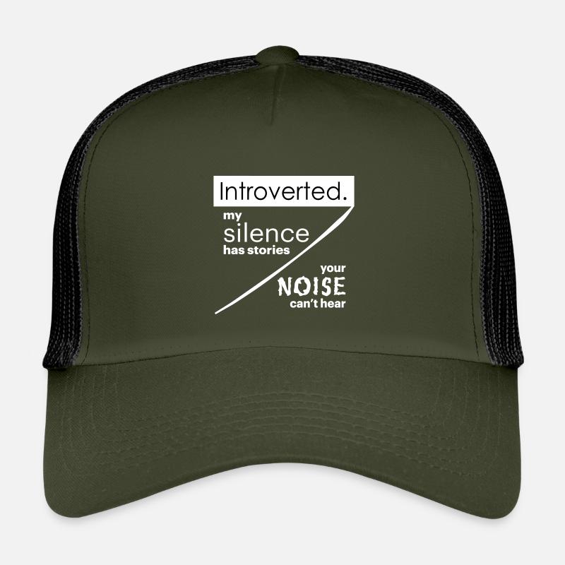 Citations d’introverti - Casquette trucker enfant - olive/noir