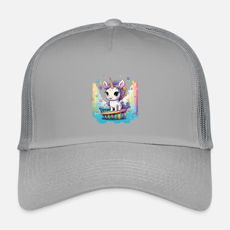 Pastel uni on rainbow slide Kids’ Trucker Cap