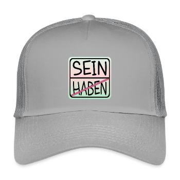 ACHTSAMKEIT HABEN SEIN - Kinder Trucker-Cap - Hellgrau - Vorne