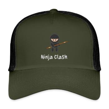 Ninja Fight Sport Bo - Kids’ Trucker Cap - olive/black - Front