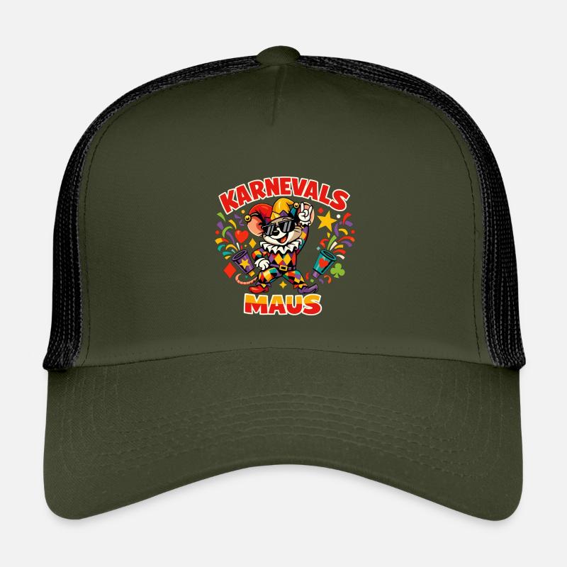 Karnevalsmaus Köln Fasching Lustig - Kinder Trucker-Cap - Olive/Schwarz
