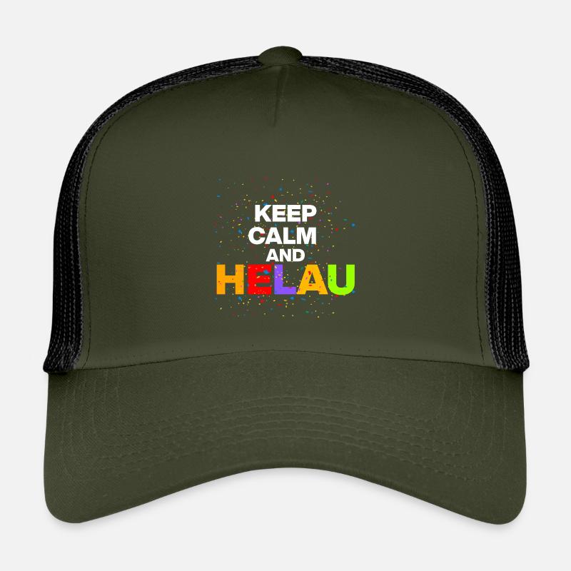 KEEP CALM AND HELAU! KARNEVAL FASCHING weiß - Kinder Trucker-Cap - Olive/Schwarz