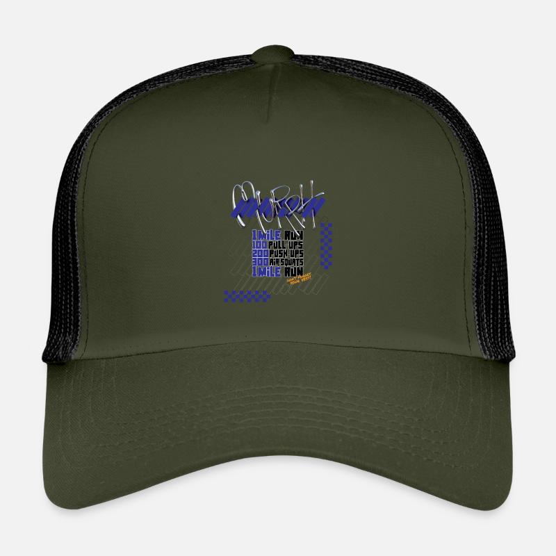 Murph Hero WOD Cross-Training dunkle grafische Version Grafik - Kinder Trucker-Cap - Olive/Schwarz