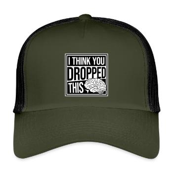 Je crois que tu as laissé tomber ton humour sarcastique, c’est le cerveau - Casquette trucker enfant - olive/noir - Devant