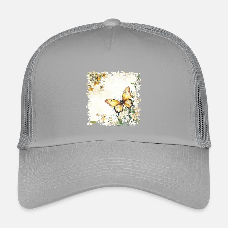 Papillon aquarelle dans le jardin printanier Casquette trucker enfant
