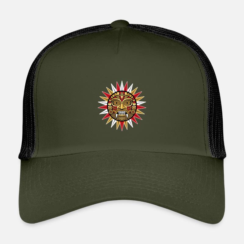 Sun Maya Inca Deity Red Gold Totem Kids’ Trucker Cap