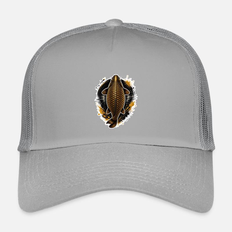 Golden Carp Top View Design de pêche premium Casquette trucker enfant