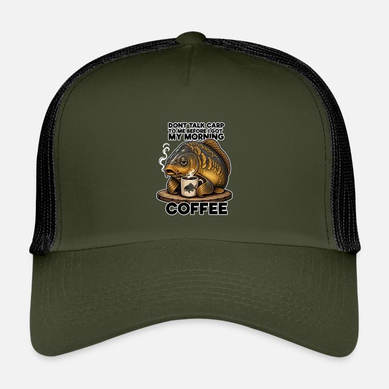 Drôle de conception de la pêche au café de la carpe Casquette trucker enfant