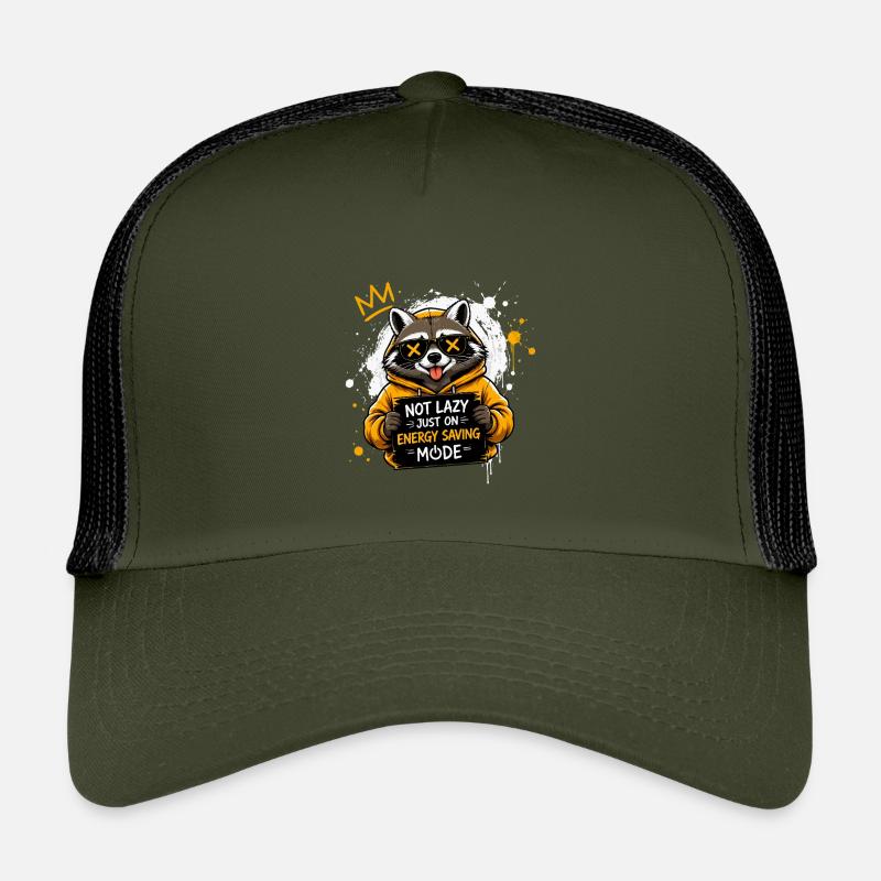 Raccoon Power Saving Mode Pullover Hoodie Kids’ Trucker Cap