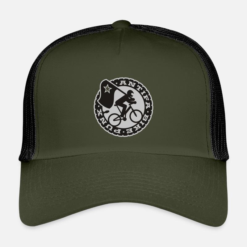 bike punks - Kinder Trucker-Cap - Olive/Schwarz