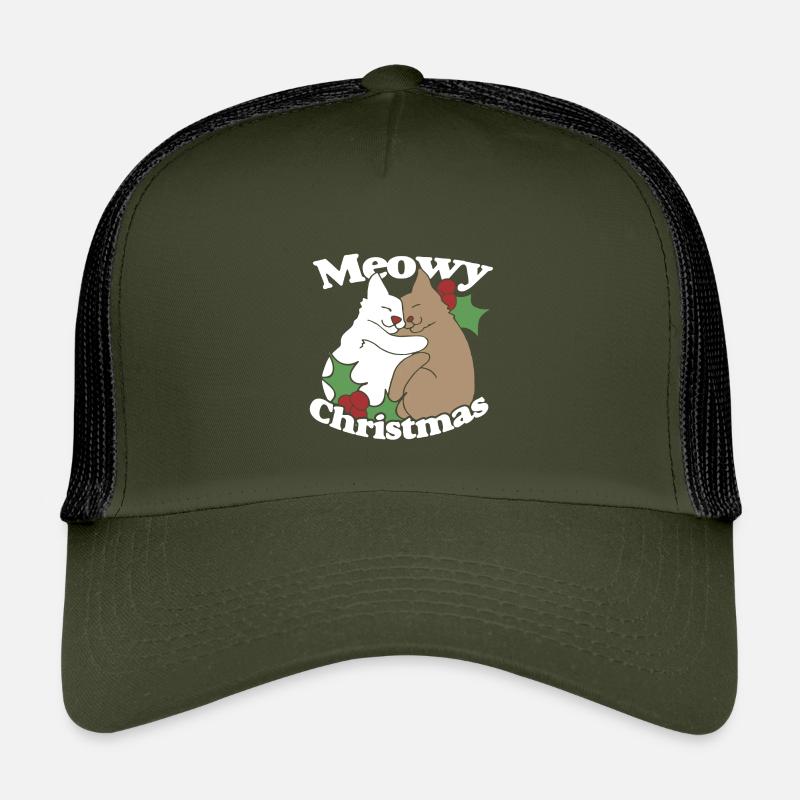 Meowy Weihnachtshemd - Kinder Trucker-Cap - Olive/Schwarz