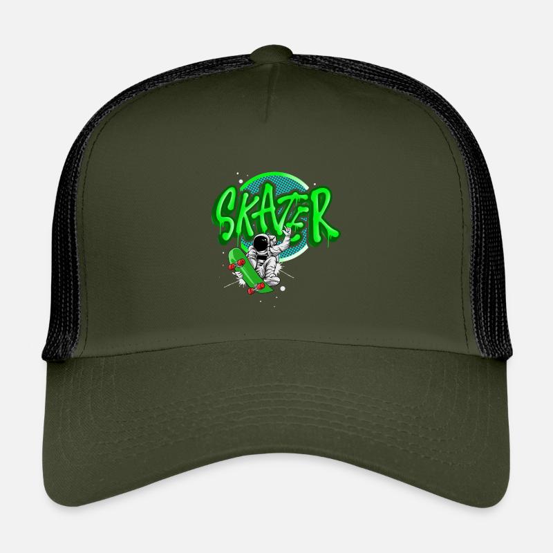 Skater - Kinder Trucker-Cap - Olive/Schwarz