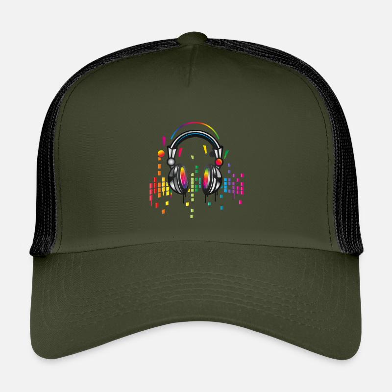 Kopfhörer mit bunter Equalizer Zeichnung Kinder Trucker-Cap