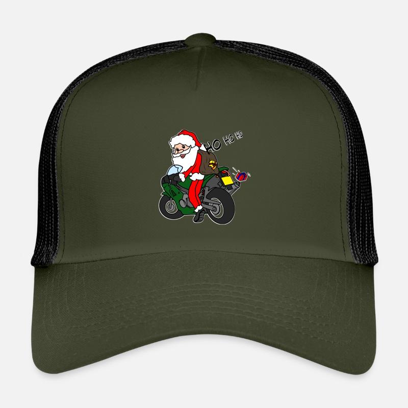 Weihnachts-Weihnachtsmann auf Motorrad mit Geschenken Kinder Trucker-Cap