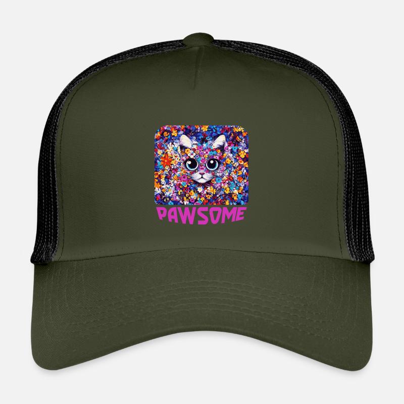 Pawsome - Chat en fleurs Casquette trucker enfant